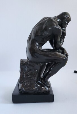 Vintage '93 Alva Studios Bronzed Plaster Reproduction ''The Thinker''.  6''  Tall