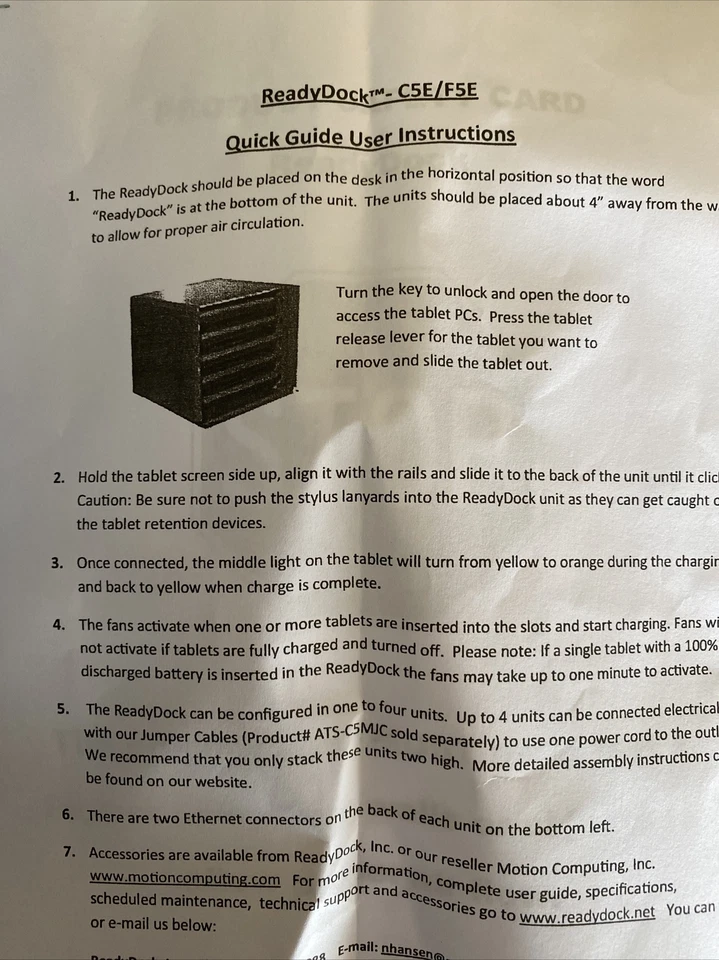 Gabinete de acoplamiento Ethernet de 5 bahías ReadyDock-F5E Motion Computing Foto 2 de 3