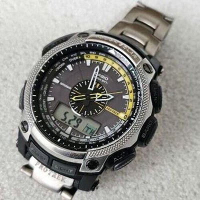 Casio Pro Trek PRW-5000T Solar Radio Smartwatch Gray Watch Pre-Owned