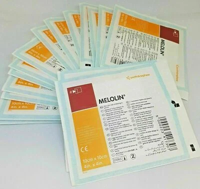 Melolin Wound Dressing Sterile 10cm x 10cm Wound Burns Dressings Cuts First Aid