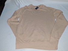 Hollister Men's L Beige Embodied Logo Crewneck Sweatshirt BNWT