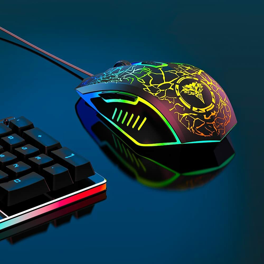 Wired USB Optical Gaming Mouse with RGB Backlit and 4 Adjustable DPI Levels for Enhanced Precision-image