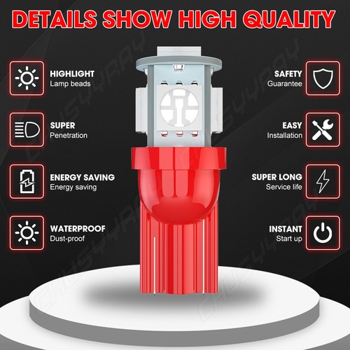 5X T10 LED 12V Red Light Car Interior Panel Light For JAGUAR X TYPE 2001-2010 - Picture 12 of 12