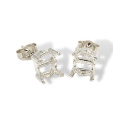 Oval Cabochon Center Post Earring Mountings