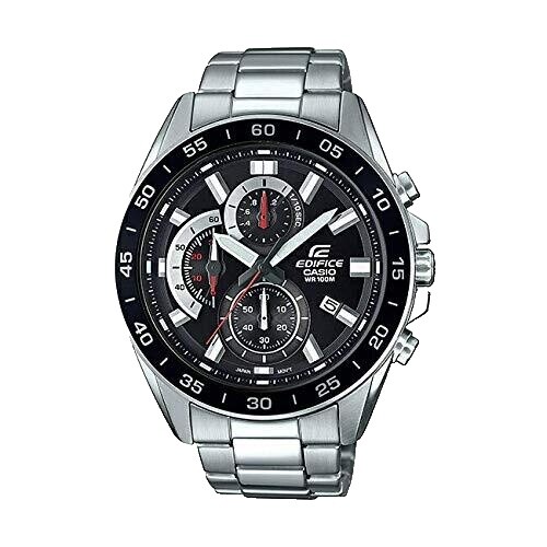 CASIO EDIFICE EQW-M1100 men Solar Quartz Black Dial Silver Watch