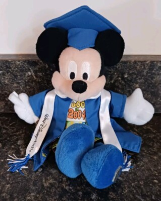 Disney Theme Park Edition 2004 Graduation Mickey Bean Bag 10 Inch Plush