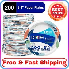 Dixie Everyday 8.5" Disposable Paper Plates, Multi-Color, Pack of 200