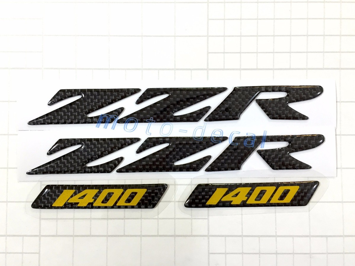 Real Carbon Fiber For ZZR1400 Emblem Fuel Tank Decal 3D Fairing