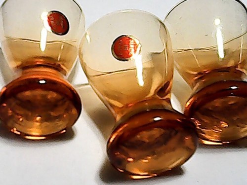 Four ● Amber Glass ● Shot / Cordial Glasses ● Made in Italy ● Original Labels - Picture 4 of 9