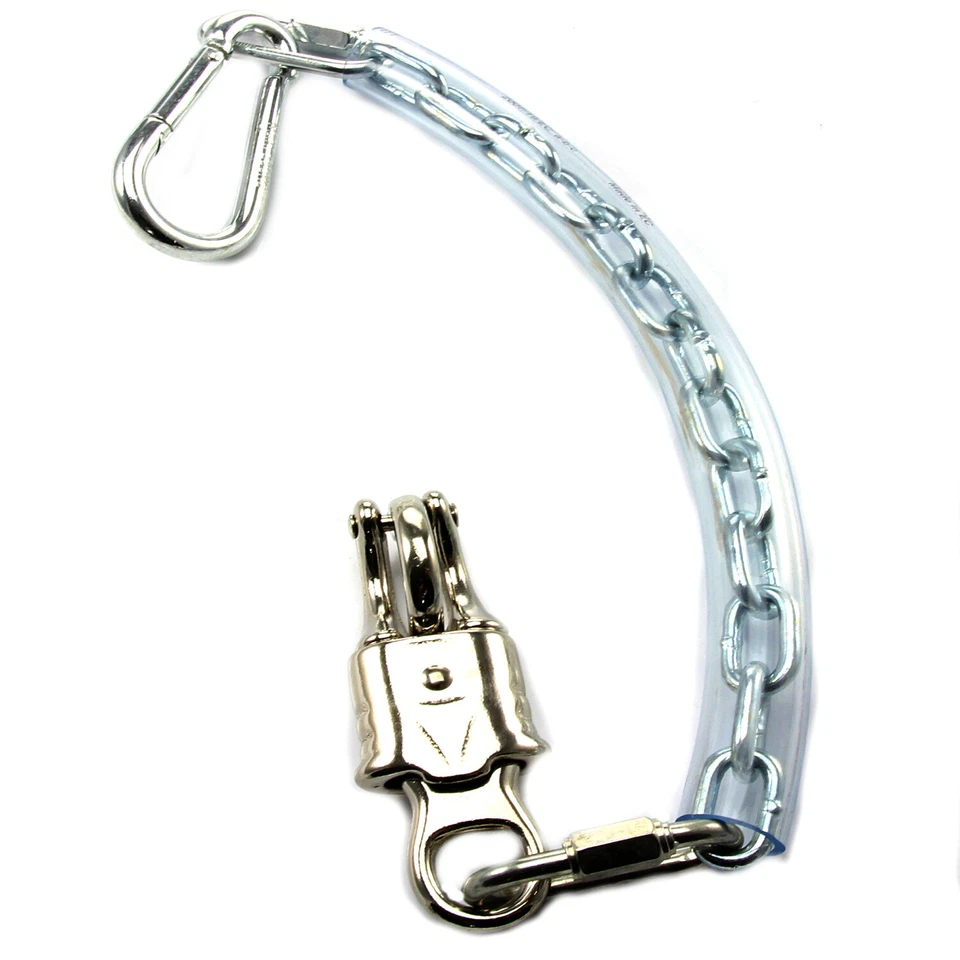 Anbindekette 120cm ummantelt Panikhaken Karabiner Kette PVC-Überzug - Bild 1 von 1