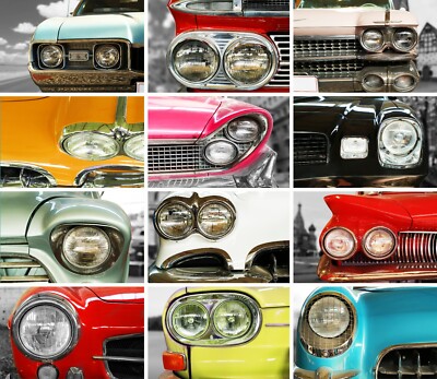 Automobile Headlights POSTER 24 X 24 INCH Nice Wall Art!