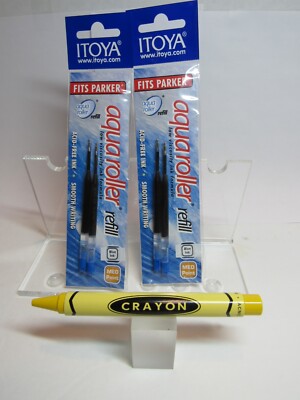  Set of 4, 2PK X2 Itoya Aqua Roller Refill, 1.0mm, BLUE -FIT ACME CRAYON PEN