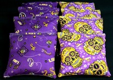 LSU LOUISIANA TIGERS 8 ACA Regulation Cornhole Bean Bags Top Quality Handmade