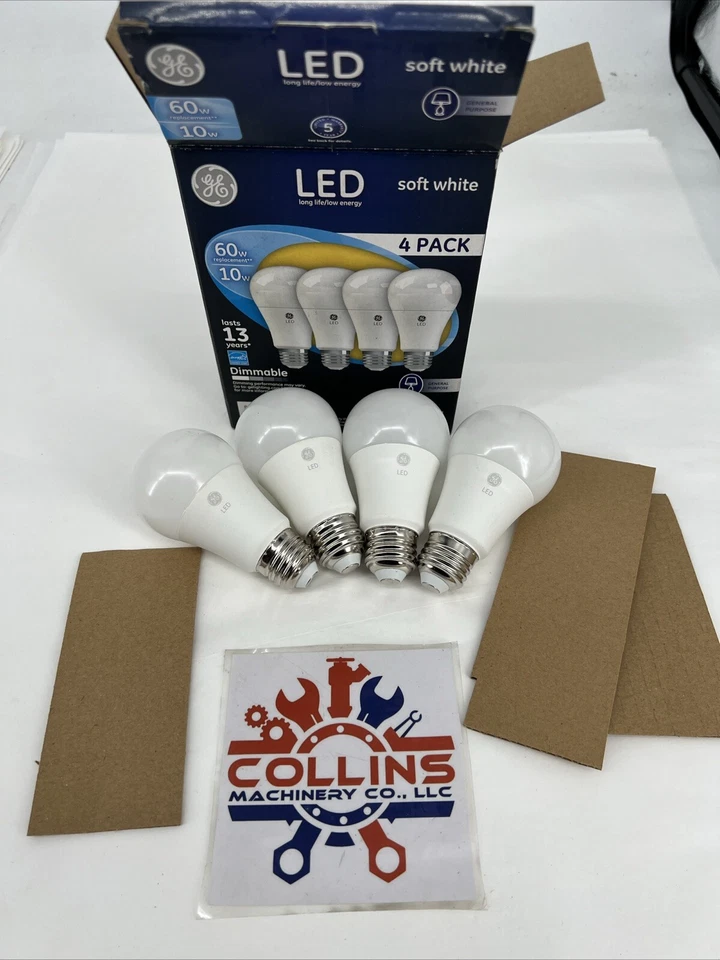 (Box of 4) GE LED Compact Led Bulbs, White, A19, 2,700K Temp, 800 Lumens, 60 W - Image 2 of 4