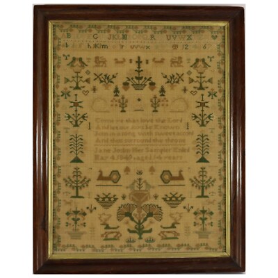 Antikes Sampler, 1849, von Jane Joslin
