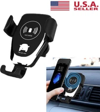 Fast Charging Wireless Charger Car Mount Air Vent Phone Holder For Cell Phone US