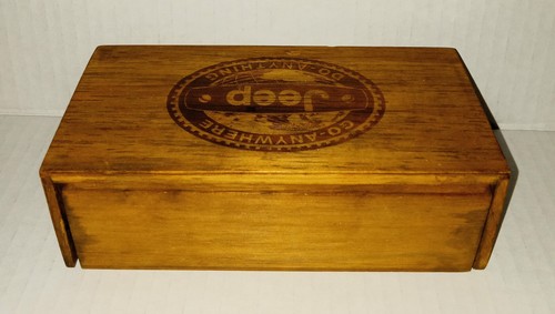 JEEP Wooden Box Go Anywhere Do Anything Sunglass Keepsake Trinket NEW - Picture 2 of 6