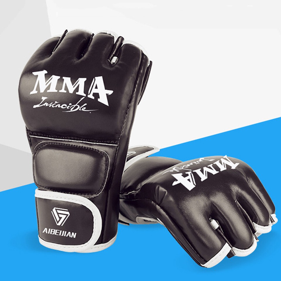 Half Finger Boxing Gloves Durable PU Hand Protective Gloves for Sports