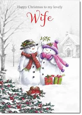 Doodlecards Wife Christmas Card Snowman Couple