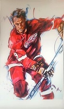 GORDIE HOWE 11X 17 ARTIST PRINT JOHN YIM NHL HOCKEY ART DETROIT RED WINGS LEGEND