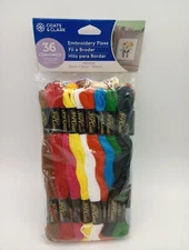 Coats & Clark 100% Cotton Embroidery Floss Multi-Color  36 Count Pkg NEW 