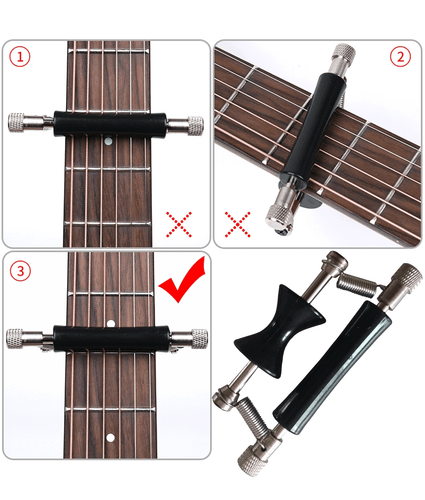 2er Pack Gitarren Roll Capo Schiebe Verstellbar Capo Gummi & Edelstahl Capo - Bild 4 von 5