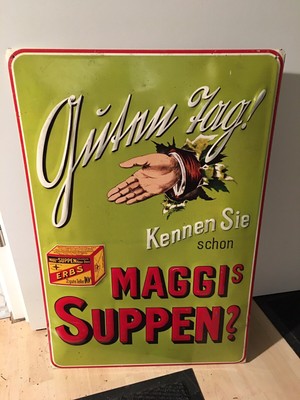Maggi Suppen Blechschild Werbung 59 Cm Vintage Style Kuche Deko Maggi Ebay