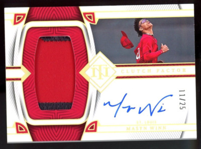 Masyn Winn 2023 National Treasures 2 Color Patch Auto/25 Clutch Factor Cardinals