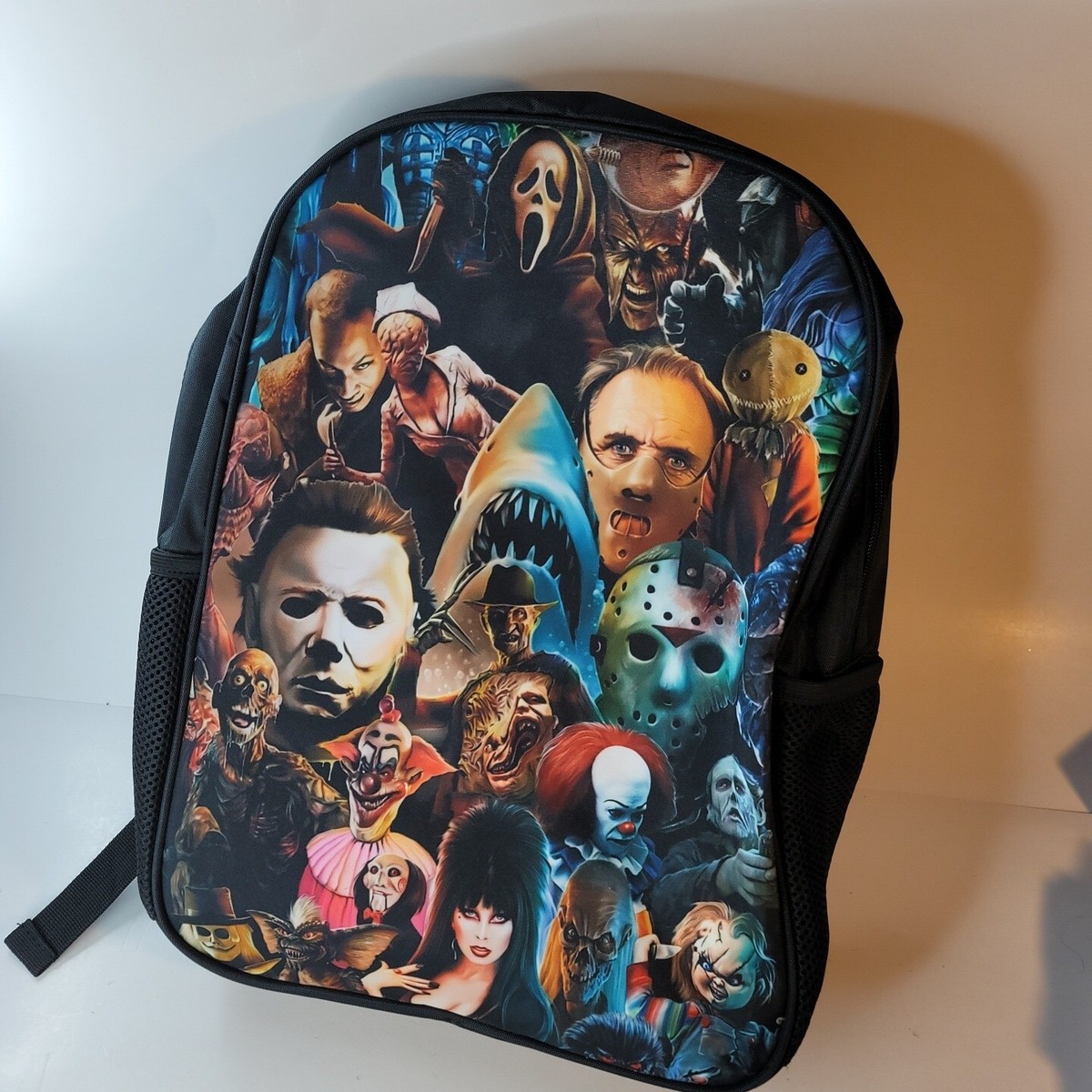 horror movie mini backpack VHS Collage Puppet Combo Horror Movie Backpack with two