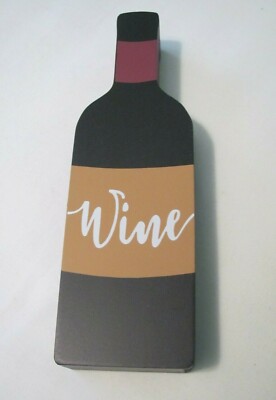 NEW ''WINE'' WINE BOTTLE SHAPED 8'' HIGH WOODEN SIGN