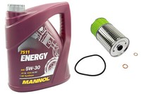 5W30 MotoröL ÖLfilter SF502 Set 5 Liter FüR Daewoo Musso Ssanyong Rexton