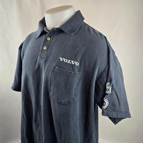 Vintage Volvo Shirt Men XL Black Polo Embroidered Union Made in USA Prevost Mack - Bild 4 von 9