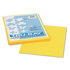 Pacon Tru-Ray Construction Paper, 76 lbs., 9 x 12, Yellow, 50 Sheets/Pack
