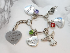 "A piece of my heart is in heaven" Memorial Keyring - Sympathy Funeral Gift
