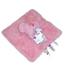 NEW Parents Choice Pink Elephant Plush Floral Satin Baby Blanket Plush Buddy