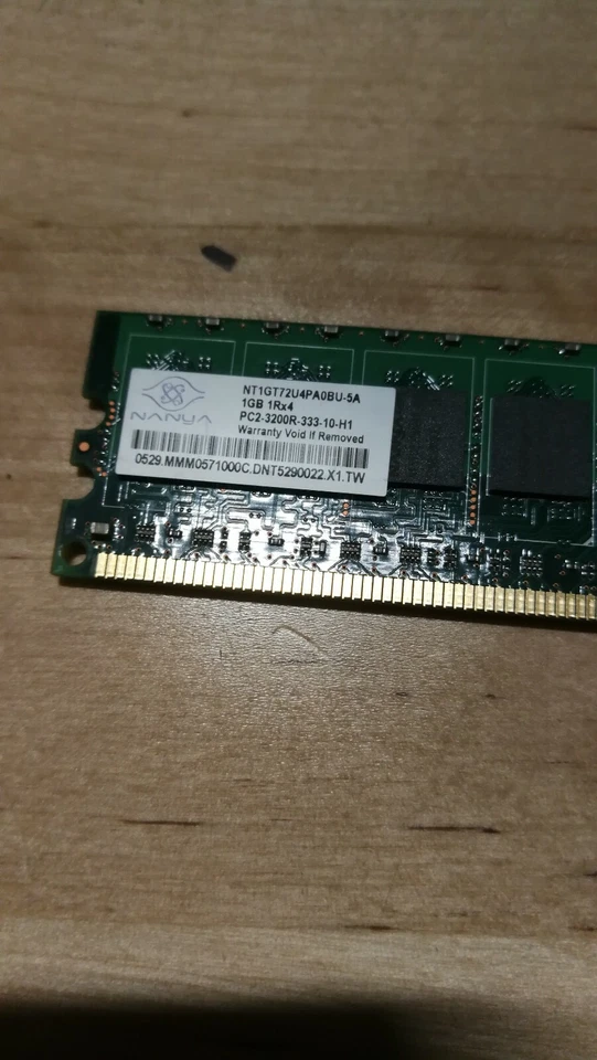 NANYA 1GB PC2-3200R DDR2-400 1RX4 ECC NT1GT72U4PA0BU-5A FREE SHIPPING. - Image 3 of 4