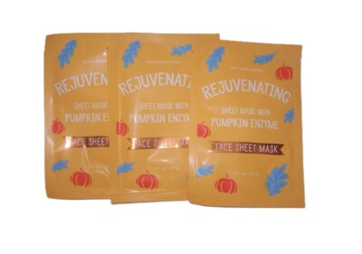Bath & Body Works Rejuvenating Pumpkin Enzyme Face Sheet Mask  x3