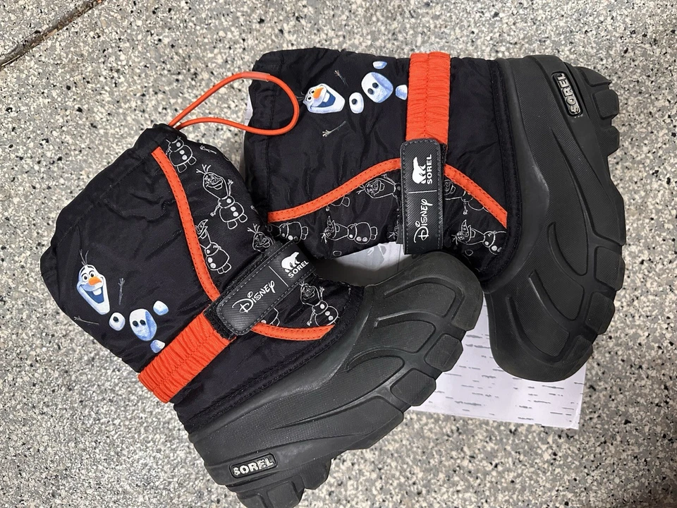 Botas Sorel Juveniles Talla 13 Disney Flurry Frozen Olaf Negras Invierno Snow Collab Foto 2 de 4