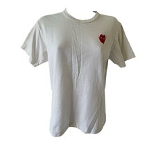 COMME DES GARCONS CDG PLAY RED HEART EYE LOGO WHITE T-SHIRT SIZE Small