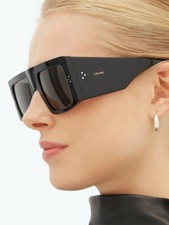 Authentic Celine CL40105I 01A Flat Top Unisex Black Sunglasses Black Lens 51mm