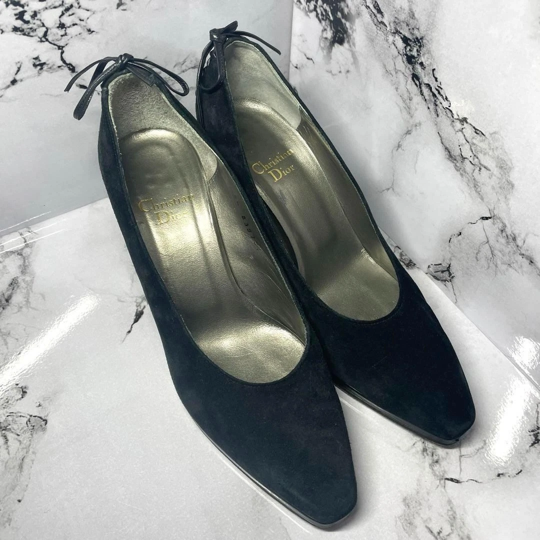 Escarpins Christian Dior cuir daim noir talons hauts OCCASION du Japon