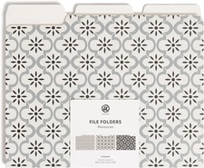 Fashion File Folders,9 Count,1/3-Cut Tabs in Assorted Positions, Letter Size