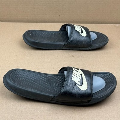Men's Nike Benassi Solarsoft Slides Size 12 Black Comfort Sandals 343880-090