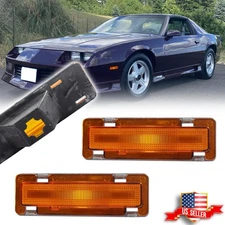 2X Amber Lens Front Side Marker Lights For Chevy Camaro & Pontiac Firebird 82-92