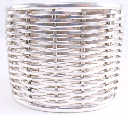 Vintage Mexico 925 Sterling Silver Basketweave Woven 2" Wide Cuff Bracelet 66.5g - Picture 7 of 24