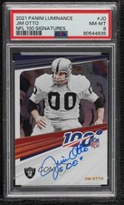 2021 Panini Luminance NFL 100 Signatures Jim Otto #N100-JO PSA 8 Auto HOF 1q7