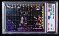 2019-20 Panini Mosaic Montage Silver Prizm LeBron James #10 PSA 10 GEM MT ow1
