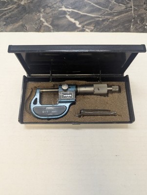 Fowler Digital Outside Micrometer o-1'' .0001 #52-222-001 w/ Case & Wrench Japan