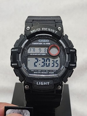 Casio TRT 110H Super Illuminator Men's Digital Black Mud Resist 100M Watch