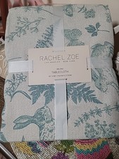 NWT RACHEL ZOE Easter Tablecloth 60 x 84 Bunnies Birds Floral 60 x 84"